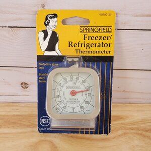 Freezer Refrigerator Thermometer Protective Glass Lens Stainless Steel Frame